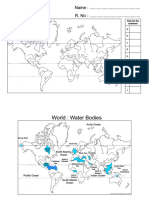 World Map Outline with Key Features