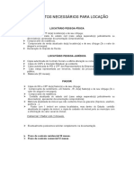 Documentos Necessários para Locação