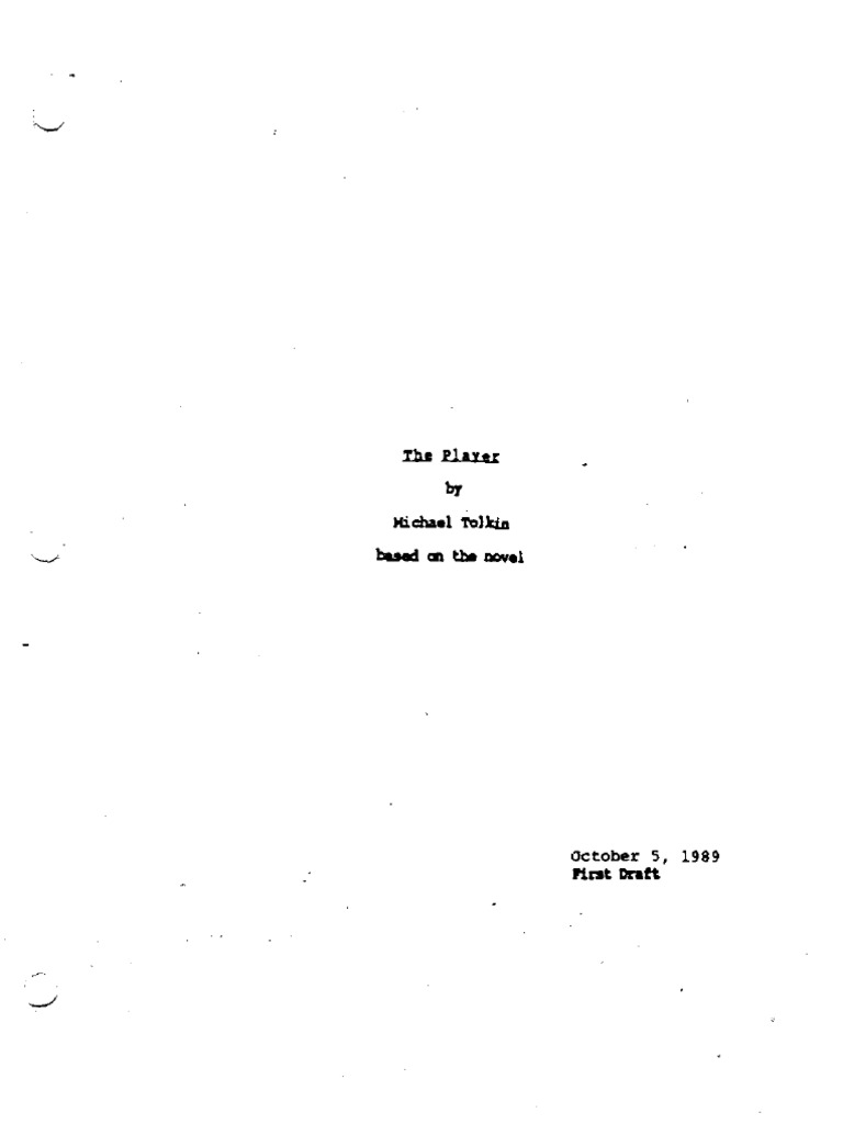 The Player 1992 | PDF | Mystery, Thriller & Crime Fiction