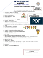 Lista de Material Segundo Grado de Preescolar K2 - 2022-2023