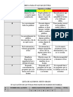 Rubrica para Evaluar La Lectura