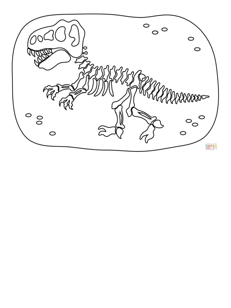 Dibujo de Fósil de Dinosaurio Para Colorear _ Dibujos Para Colorear ...