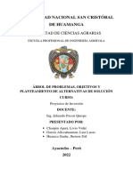 Árbol de Problemas y Planteamiento de Alternativas de Solución