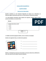 Evaluación diagnóstica Ciencias 5to grado