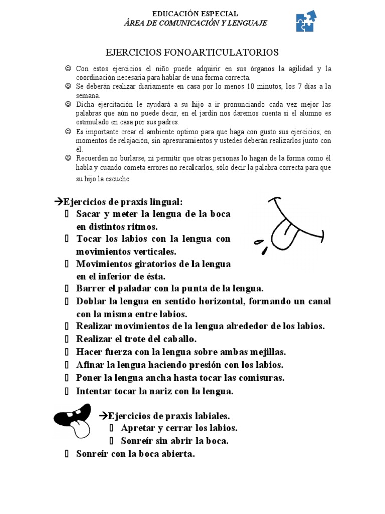 Ejercicios Fonoarticulatorios para Niños | PDF | Boca | Vocal