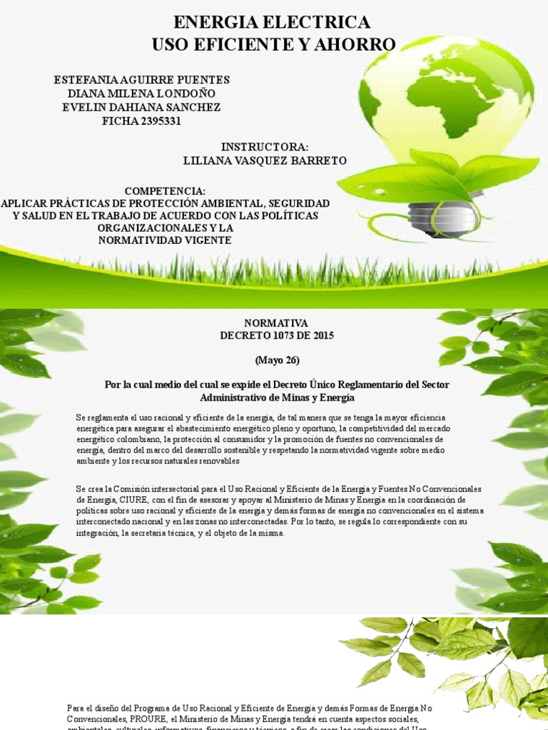 Ahorro y Eficiencia Energética en Colombia | PDF | Uso eficiente de ...