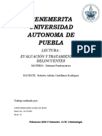 Benemerita Universidad Autonoma de Puebla: Lectura: Evaluación Y Tratamiento de Delincuentes