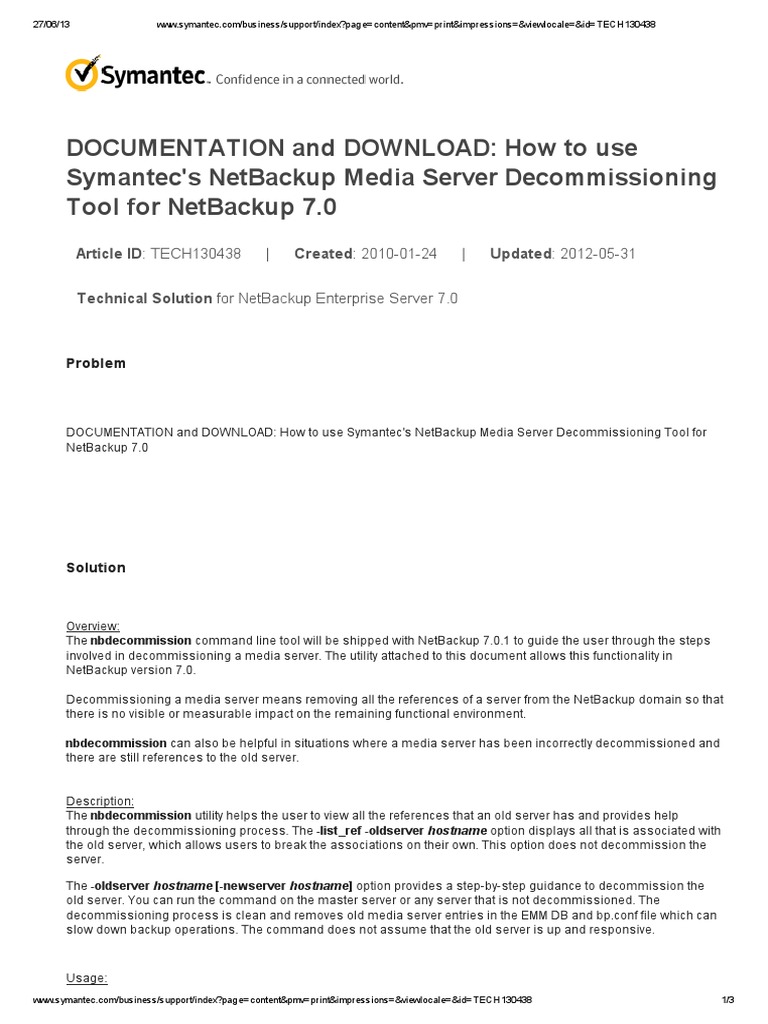 Documentation and Download: How To Use Symantec'S Netbackup Media ...