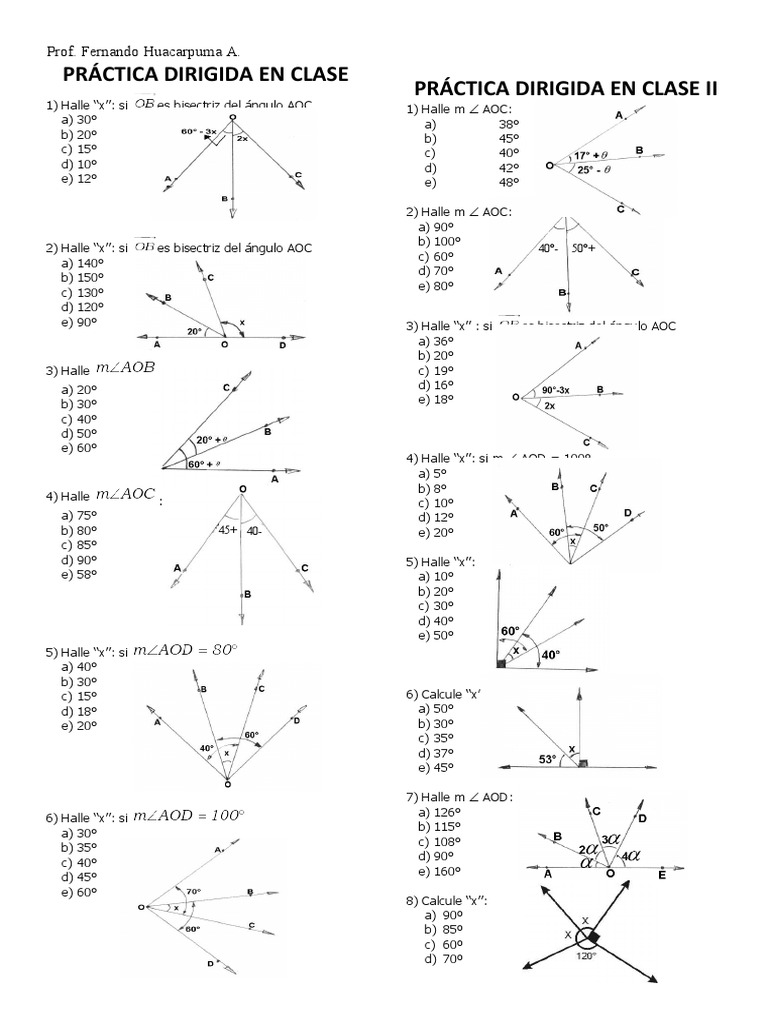 Problemas de Ángulos y Bisectrices | PDF