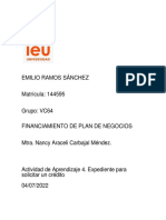 Actividad de Aprendizaje 4. Expediente para Solicitar Un Crédito