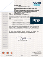 Certificado Garantia Mexichem SL N° 1102-20 KH, Obra Canales Pulán 05.11.20