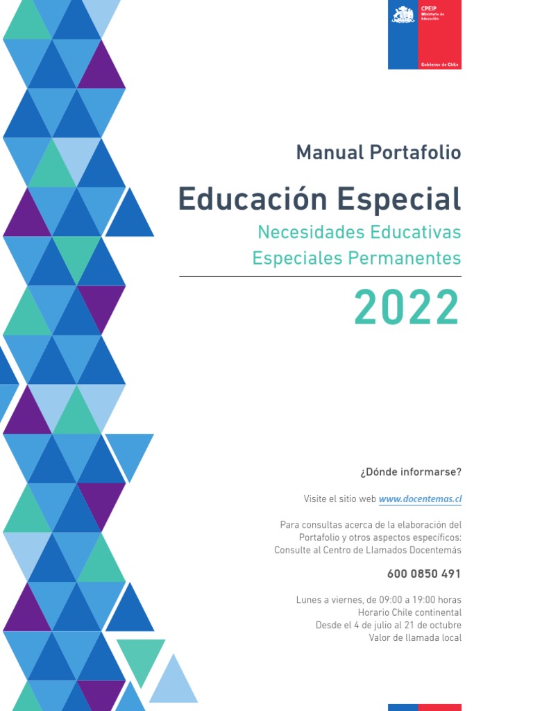 Manual Portafolio Educación Especial 2022 | PDF | Plan de estudios ...