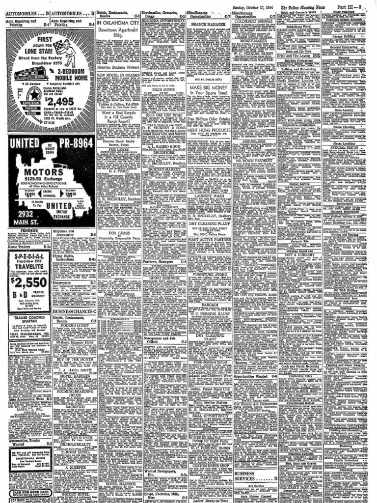 2406 Dallas Morning News 19541017 37 Dallas Retail