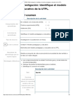 Examen - (APEB2-10%) Investigación - Identifique El Modelo Pedagógico y Educativo de La UTPL