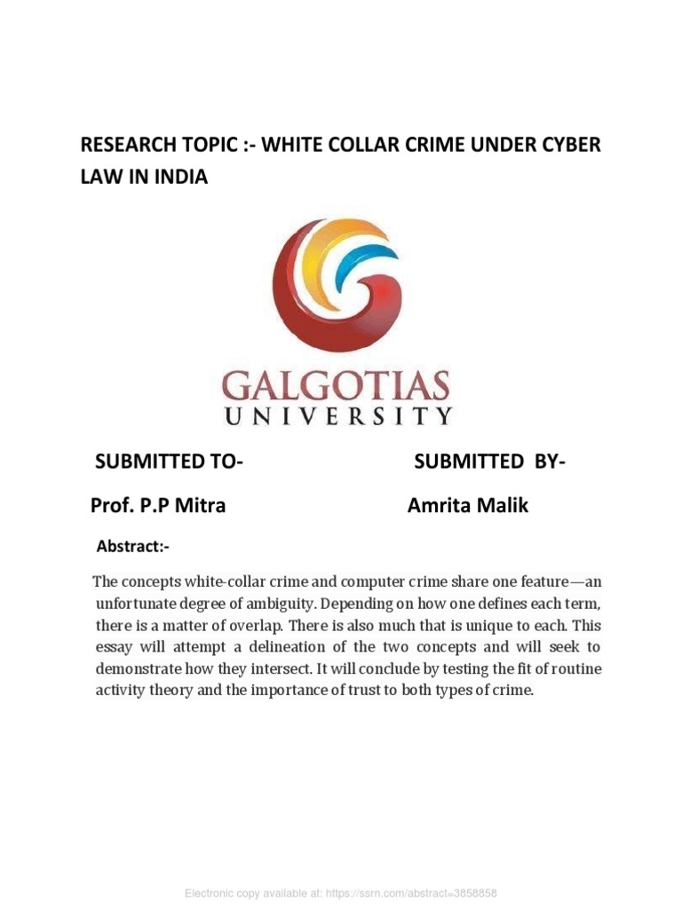 White Collar Cyber Crime in India | PDF | Cybercrime | Phishing