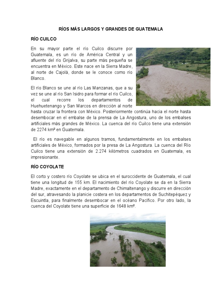 Conoce Los 10 Ríos Más Largos Y Caudalosos De Guatemala – LKJDIV