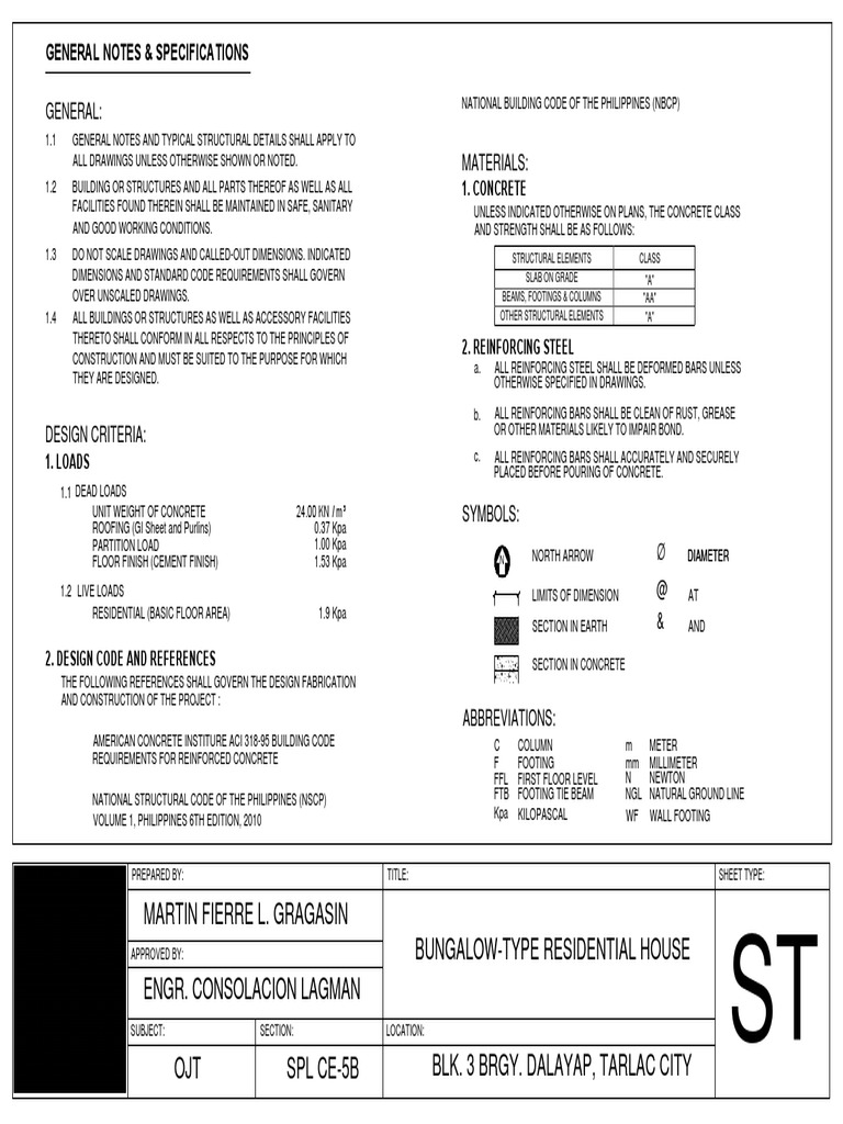 Structural Gen Notes and Specs | PDF | Concrete | Pascal (Unit)