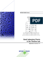 Good Laboratory Praxis in The Titration Lab: I II III VI VII Viii