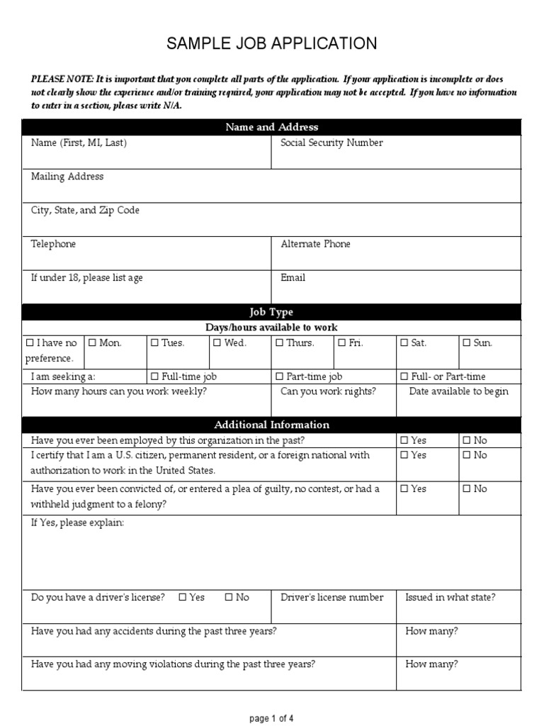 Sample Job Application: Name and Address | PDF | Human Resources | Nolo ...
