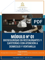 Bioseguridad en Restaurantes y Cafeterias Con Atencion Domicilio y Ventanilla