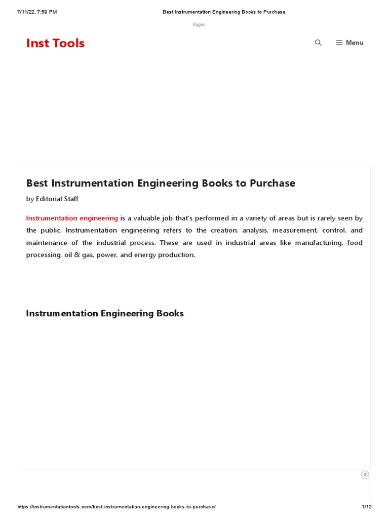 Best Instrumentation Engineering Books To Purchase | PDF ...