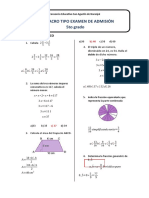 Simulacro tipo examen de admisión 5to grado lógico matemático