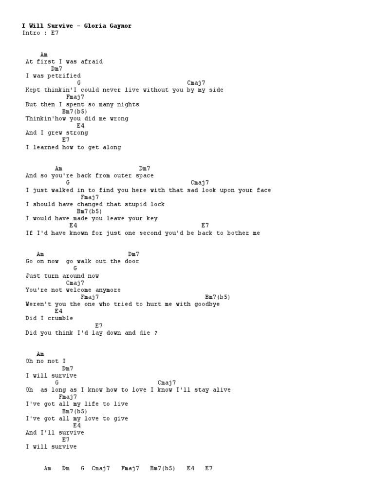 I Will Survive - Chords | PDF