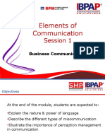 Elements of Communication: Session 1