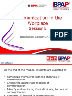 Communication in The Worplace: Session 5