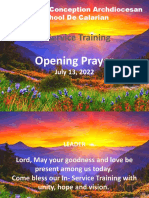 In-Service Training: Opening Prayer