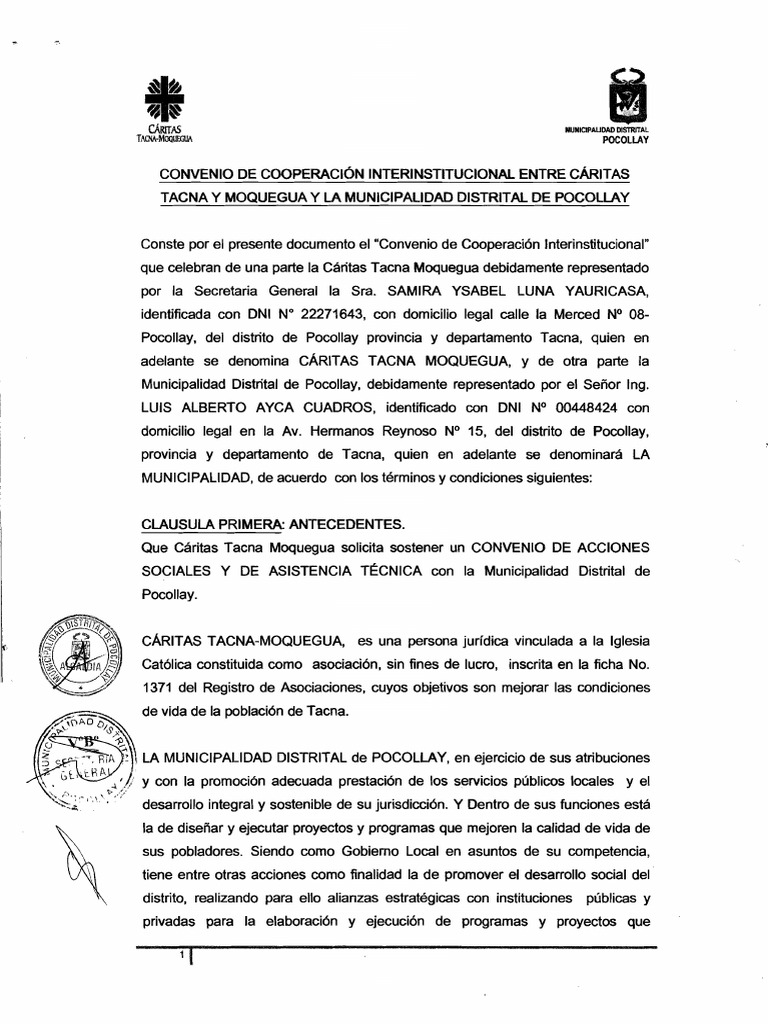 Convenio de Cooperacion Interinstitucional Entre | PDF