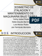 Procedimietno de Instalacion y Mantenimiento de Maquinaria Bajo Tierra