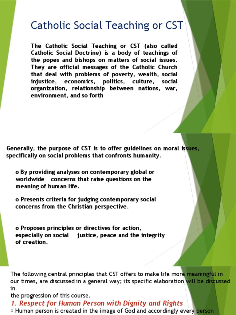 Catholic Social Teaching Or Cst Pdf Catholic Social Teaching