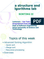 Data Structure and Algorithms Lab: Sorting Ii