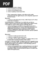 Contracts Which Are Cdannot Specially Enforced