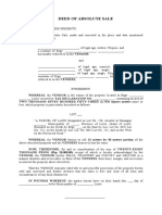 Deed of Absolute Sale of Unregistered Land (Template)