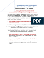 Reflexionamos y Argumentamos Sobre La Importancia de Enfrentar El Problema de La Inseguridad Ciudadana