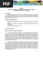 Chapter 1 Historical Antecedents in Which Social Considerations Changed The Course of Science and Technology