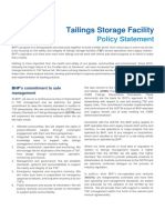 Tailings Storage Facility: Policy Statement