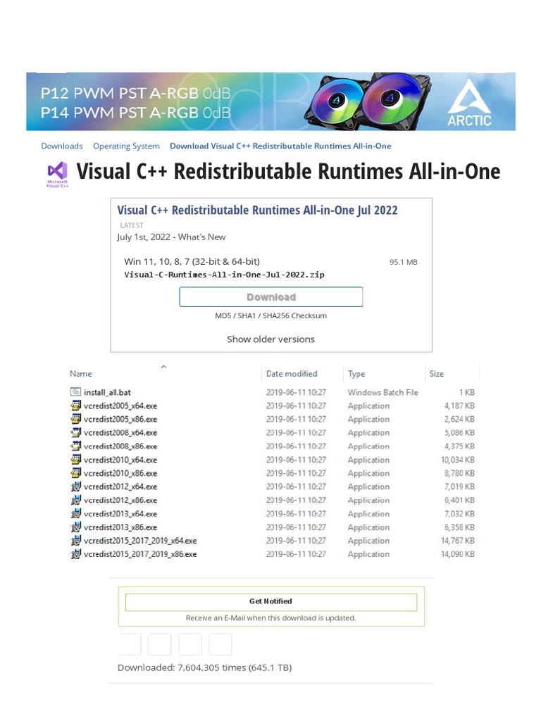 Visual C++ Redistributable Runtimes All-in-One (Jul 2022) Download ...