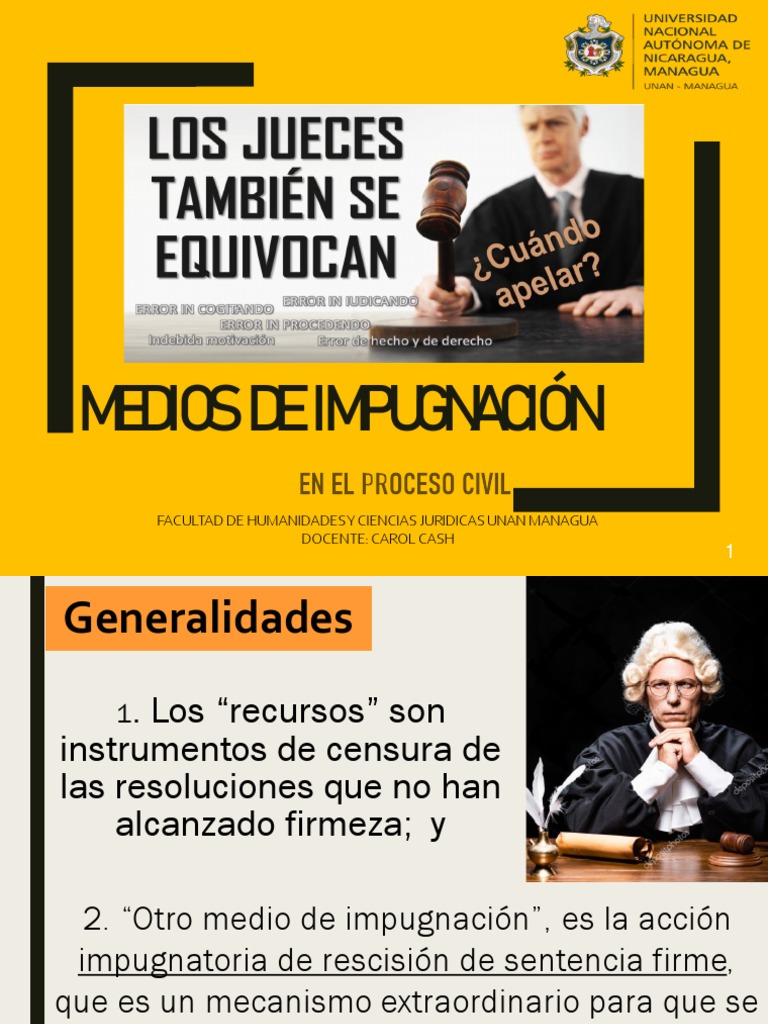 Medios de Impugnación en el Proceso Civil | PDF | Apelación | Sentencia ...