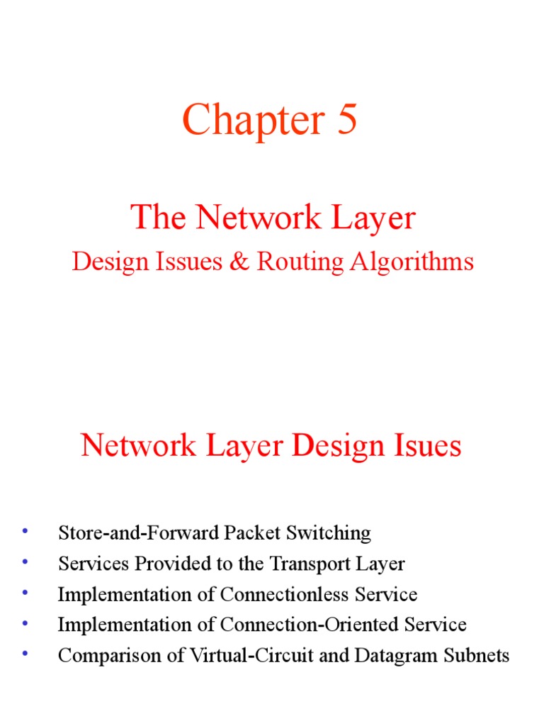 The Network Layer: Design Issues & Routing Algorithms | PDF | Routing ...