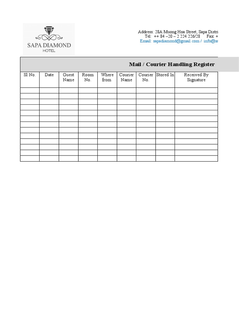 Mail / Courier Handling Register | PDF