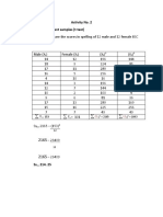 Activity No. 2 Problem For Independent Samples (T-Test)