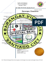 Barangay Clearance: Office of The Punong Barangay