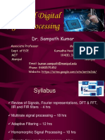 Advanced Digital Signal Processing: Dr. Sampath Kumar