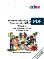 Science Activity Sheet Quarter 4 - MELC 4 Week 3: Law of Conservation of Momentum