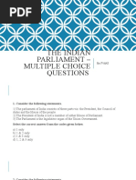 The Indian Parliament - Multiple Choice Questions