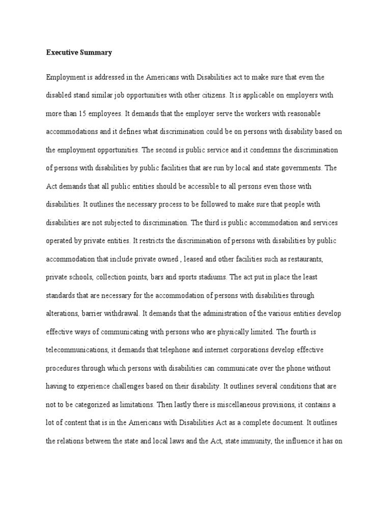 AMERICANS WITH DISABILITIES ACT OF 1990 AS AMENDED intelligence overview