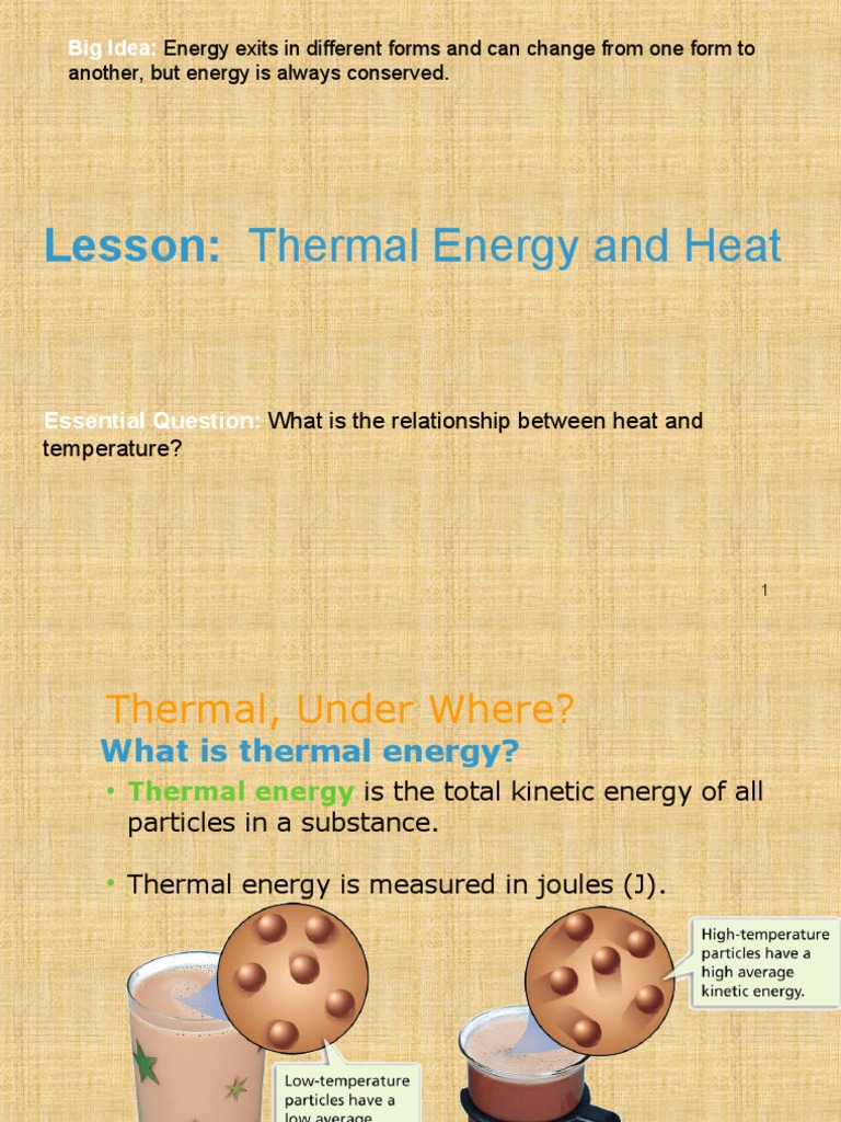 Thermal Energy and Heat PDF Calorie Heat
